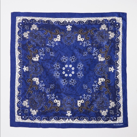 ACNE STUDIOS - Royal Blue + White Bandana Scarf - NWT - Picture 4 of 4